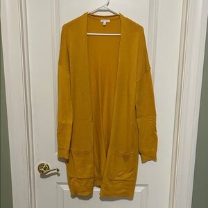 Abound Women's Yellow Open-Front Cardigan